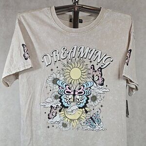 Harper & Ivy Size Medium Shirt Butterfly Graphic Print Short Sleeve Shirt NWT